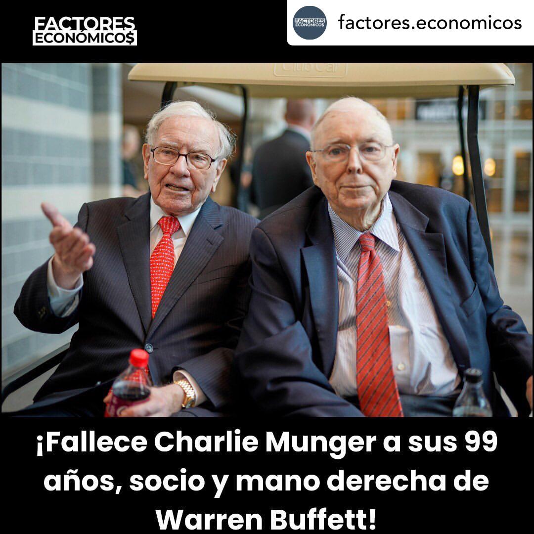 Fallece Charlie Munger a sus 99 años socio y mano derecha de Warren Buffet