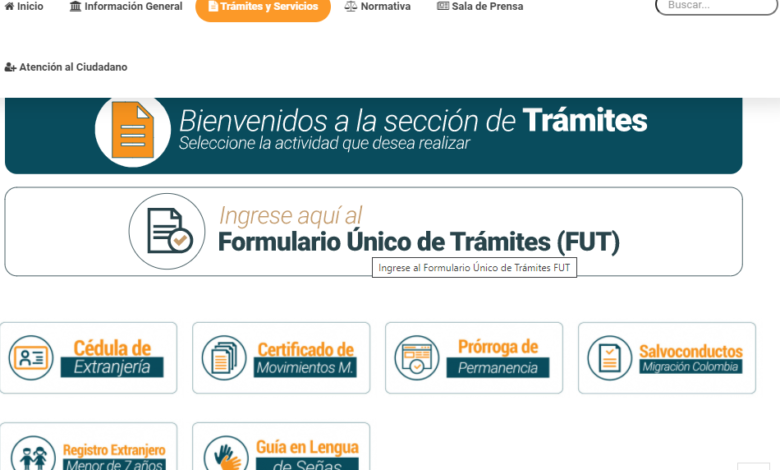 ¿Qué trámites puedo hacer desde la página web de Migración Colombia?